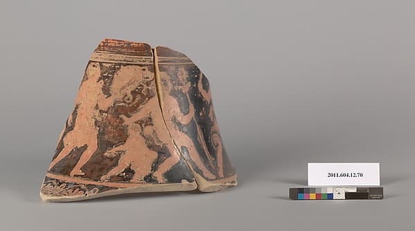 Terracotta fragment of a closed shape, by Sicilian