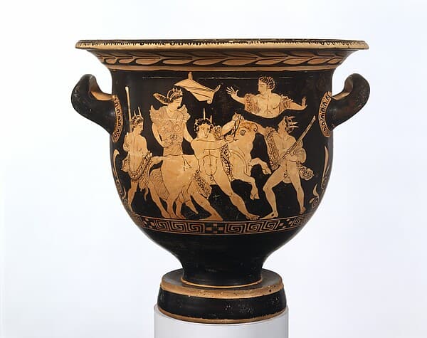 Terracotta bell-krater (bowl for mixing wine and water), by Kekrops Painter