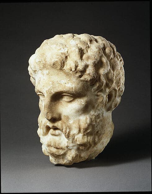 Marble head of a man from a grave stele
