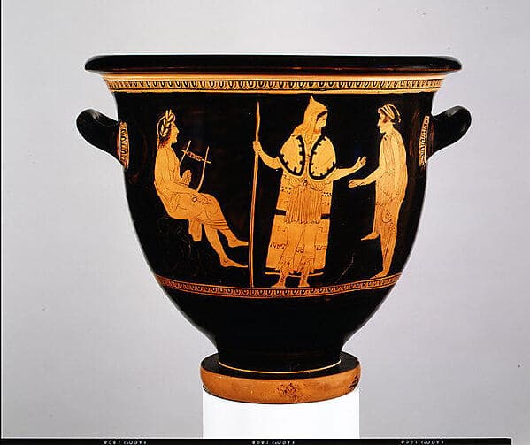 Terracotta bell-krater (bowl for mixing wine and water), by Painter of London E 497