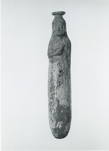 Terracotta alabastron in the form of a woman