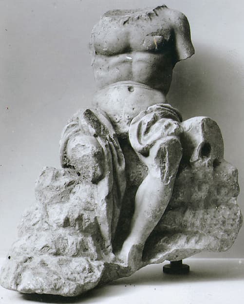 Marble statuette of a seated man