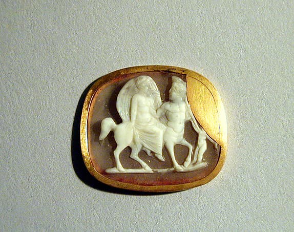 Sardonyx cameo of a nymph riding a centaur