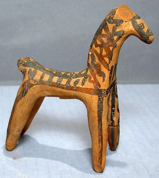 Terracotta statuette of a horse