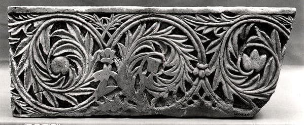 Fragment of Frieze with Acanthus Leaves Encircling Fruit and Flowers