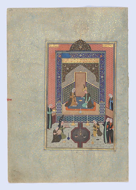 "Bahram Gur in the Dark Palace on Saturday", Folio 207 from a Khamsa (Quintet) of Nizami of Ganja, by Nizami