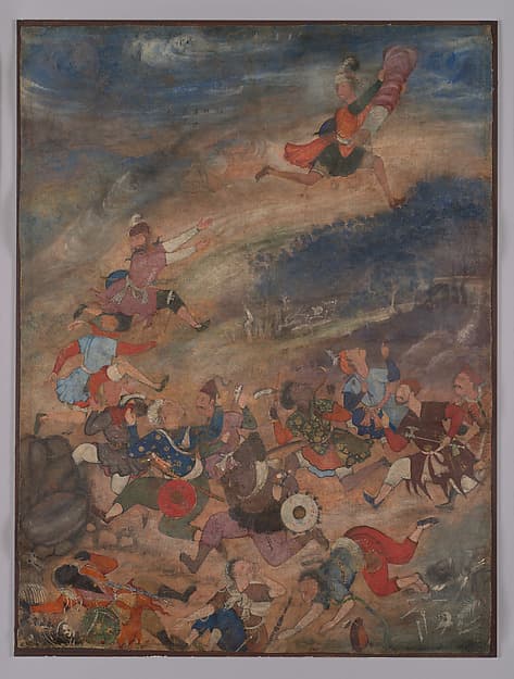 "Khwaja Umar Saved from Pursuers," Folio from the Hamzanama (The Adventures of Hamza), by Kesu Das