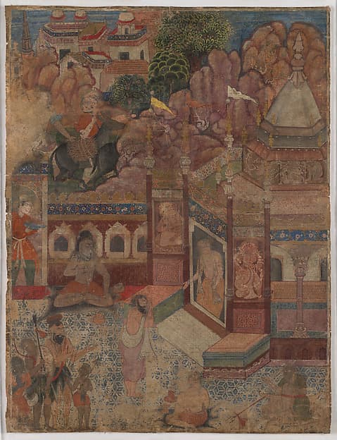 "A Supplicant at a Hindu Temple," Folio from the Hamzanama (The Adventures of Hamza)