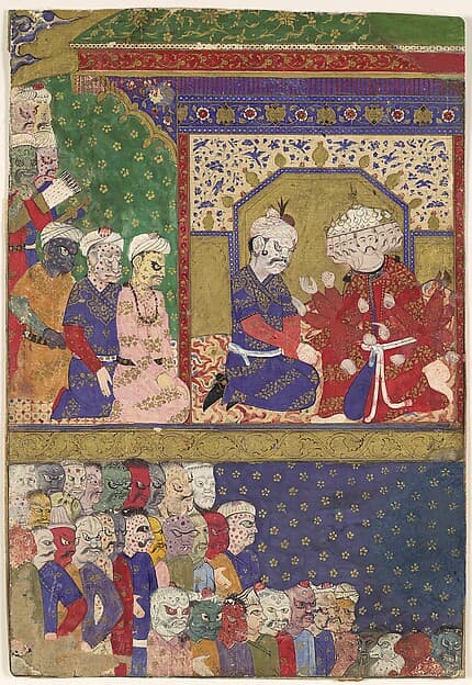 "The Court of Ravana", Folio from a Ramayana