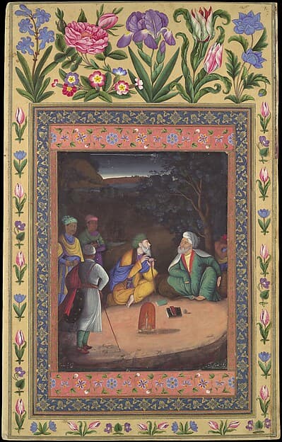 "A Night-time Gathering", Folio from the Davis Album, by Muhammad Zaman