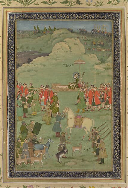 The Emperor Aurangzeb Carried on a Palanquin, by Bhavanidas