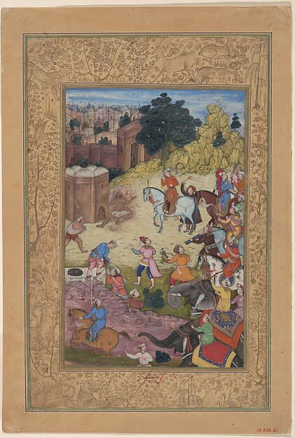 "A Bathhouse Keeper is Consumed by Passion for his Beloved", Folio from a Khamsa (Quintet) of Amir Khusrau Dihlavi, by Amir Khusrau Dihlavi