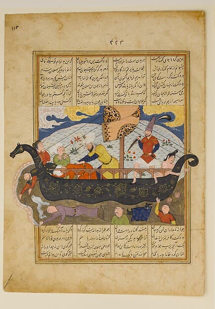"Amr has the Infidels Thrown into the Sea", Folio from a Khavarannama (The Book of the East) of ibn Husam al-Din, by Maulana Muhammad Ibn Husam ad Din