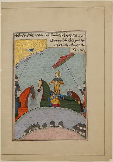 "Timur before Battle", Folio from a Dispersed Copy of the Zafarnama (Book of Victories) of Sharaf al-din 'Ali Yazdi, by Sharaf al-din 'Ali Yazdi