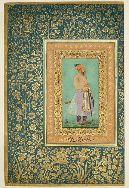 "Portrait of Sayyid Abu'l Muzaffar Khan, Khan Jahan Barha", Folio from the Shah Jahan Album, by Lalchand