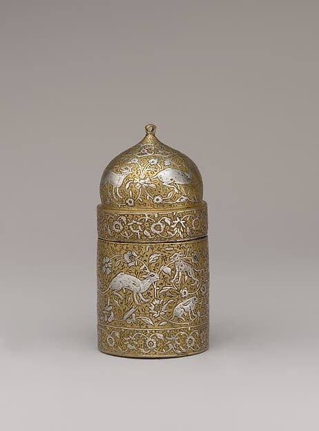 Inkwell with Floral and Animal Imagery