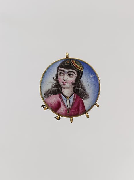 Portrait of a Girl in a Round Pendant