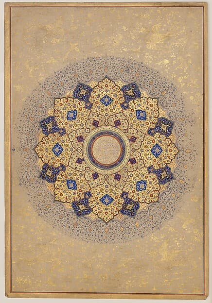 "Rosette Bearing the Names and Titles of Shah Jahan", Folio from the Shah Jahan Album