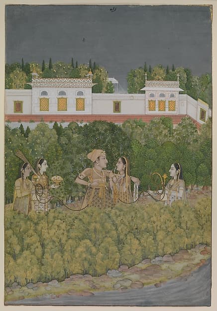 Prince and Ladies in a Garden, by Nidha Mal