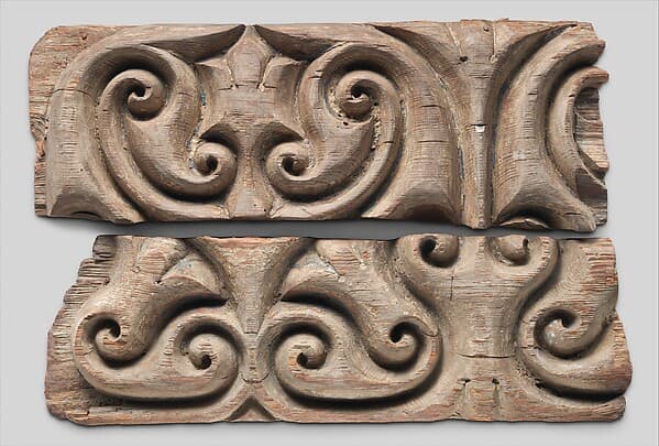 Panel Carved in the "Beveled Style" with Remains of Later Polychromy