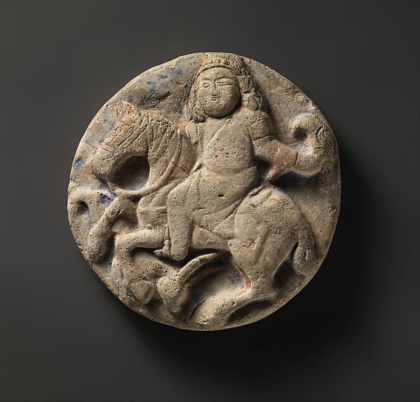 Roundel with a Mounted Falconer and Hare