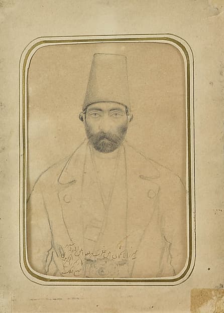 Portrait of Mirza Hashem Amin Khalvat, by Abu`l Hasan Ghaffari, known as Sani' al-Mulk