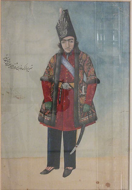 Portrait of Prince Nasir al-Din Mirza, by Aqa Buzurg Shirazi