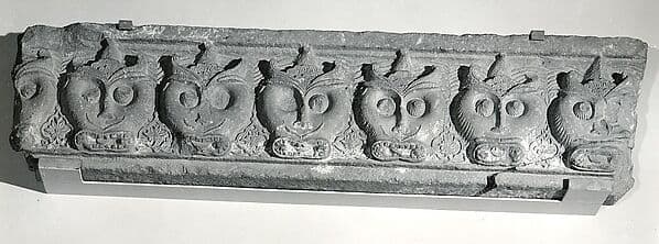 Fragment of a Cornice with a Frieze of Masks