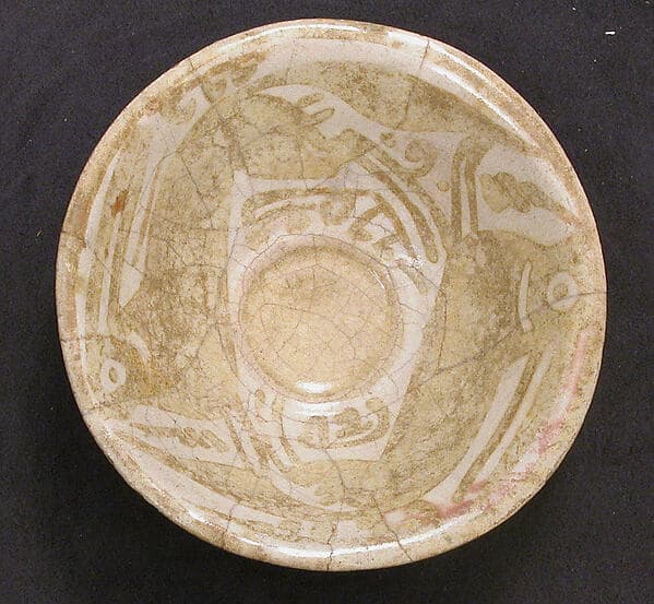 Luster Bowl with Two Running Hares