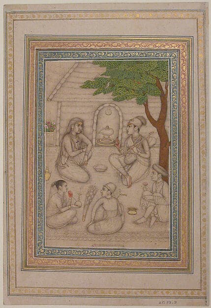 Hindus Conversing before a Shrine