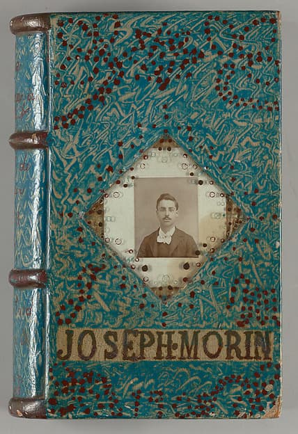 Marriage spruce gum box in book form, by Joseph Morin
