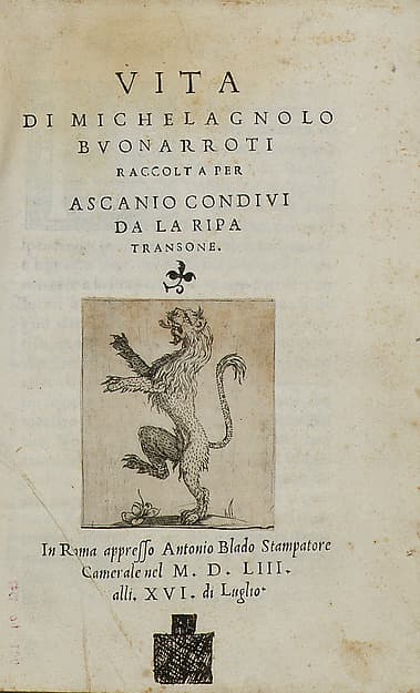 Vita di Michelagnolo Buonarroti raccolta per Ascanio Condivi da la Ripa Transone, by Ascanio Condivi