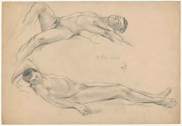 Two Studies of a Reclining Man, by Wilhelm Lehmbruck