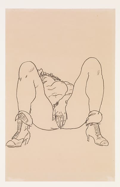 Reclining Nude with Boots, by Egon Schiele