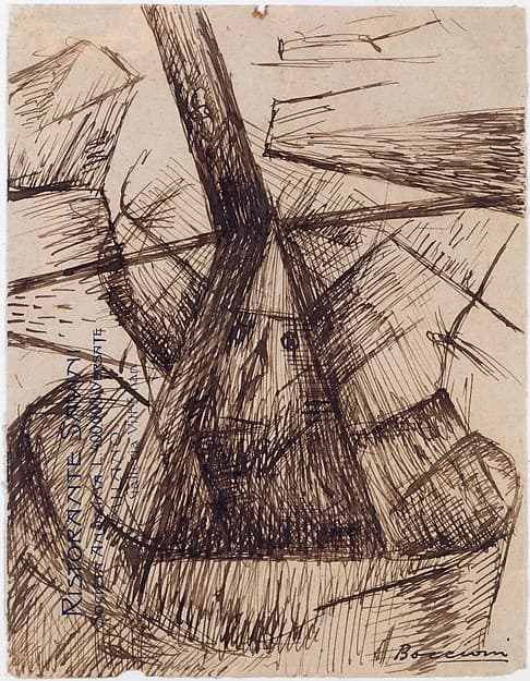 Study for "Fusion of a Head and a Window", by Umberto Boccioni