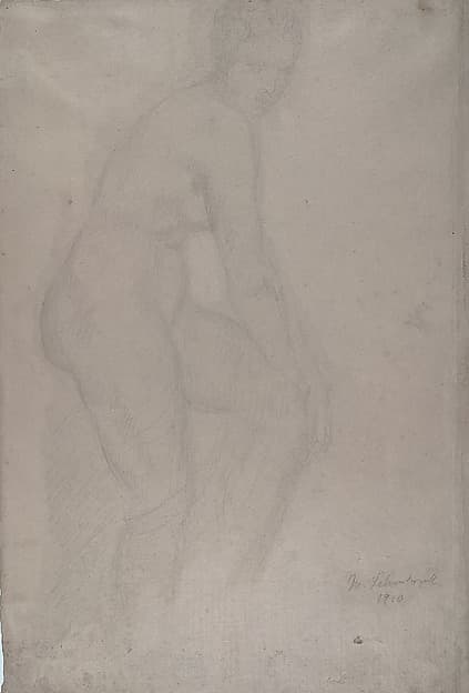 Standing Nude Model, Facing Right, by Wilhelm Lehmbruck