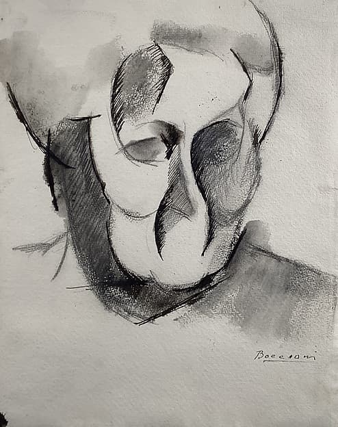 Head of the Artist's Mother, by Umberto Boccioni