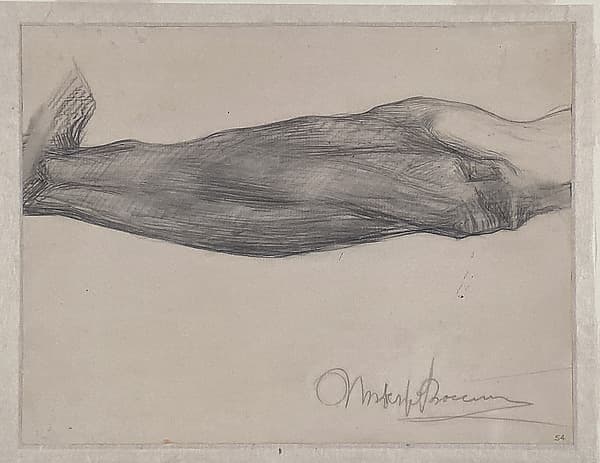 Study of a Man's Forearm (recto); Study of Extended Arms with Hands Clasped (verso), by Umberto Boccioni