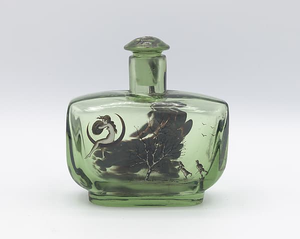 Bottle with stopper, by Emile Gallé