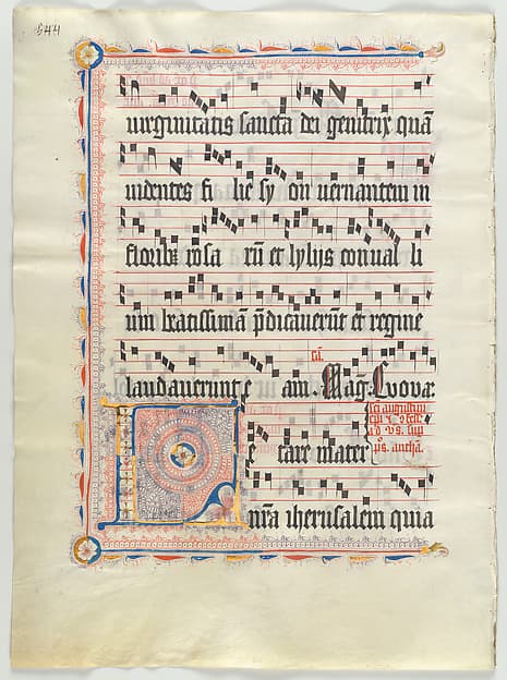 Manuscript Leaf with Initial L, from an Antiphonary