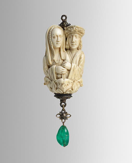 Rosary Terminal Bead with Lovers and Death's Head