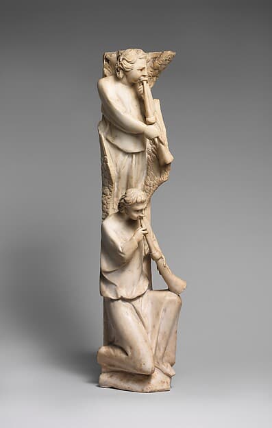 Pilaster of Angels Sounding Trumpets from the Parapet of a Pulpit, by Giovanni Pisano