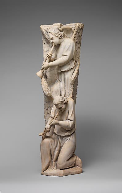 Pilaster of Angels Sounding Trumpets from the Parapet of a Pulpit, by Giovanni Pisano