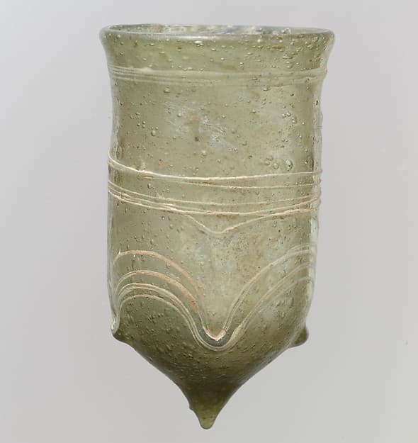 Glass Bell Beaker with White Trails