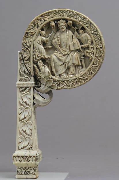 Ivory Crozier Head with Christ in Majesty and Throne of Wisdom