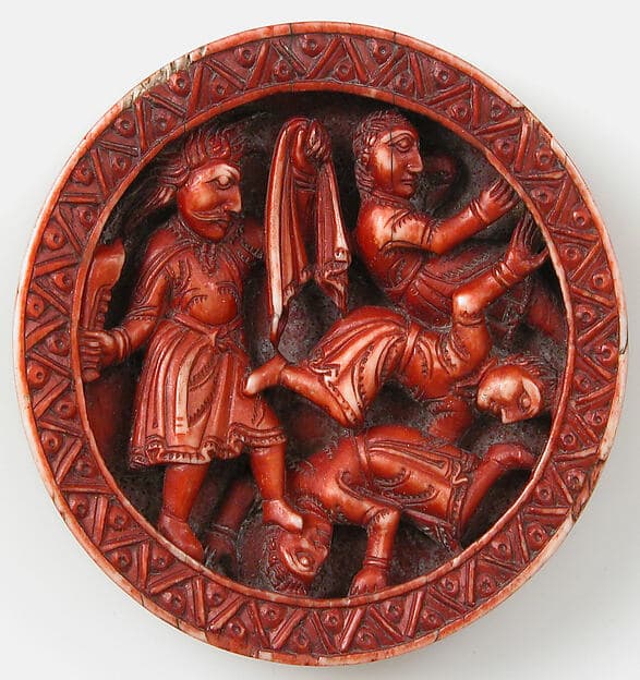Game Piece with Samson Slaying the Philistines with the Jawbone of an Ass