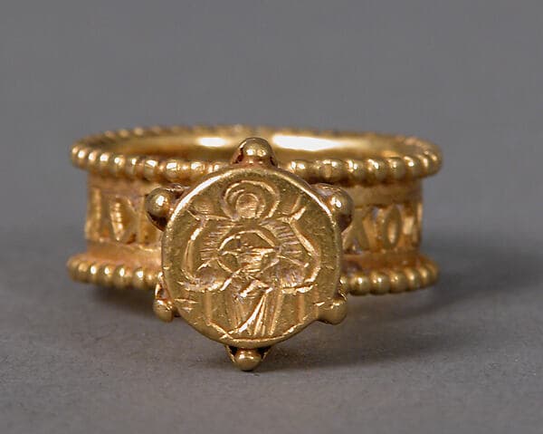 Gold Signet Ring with Virgin and Child