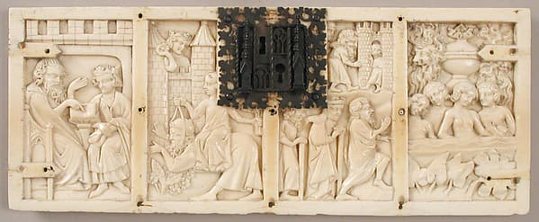Panel from a Box with Scenes from Romance Literature