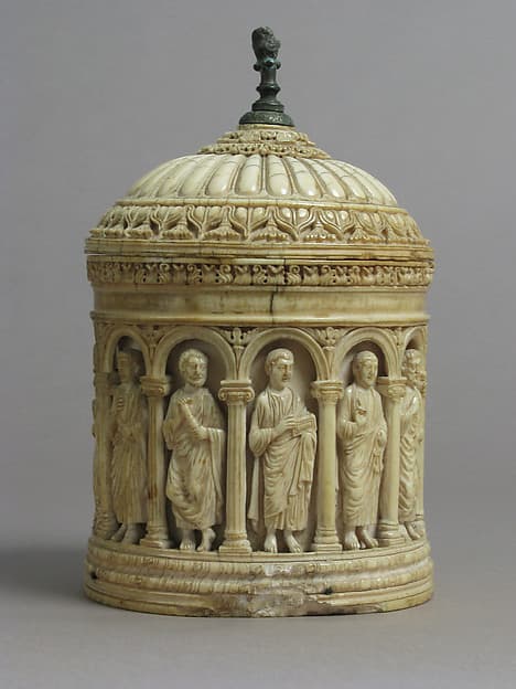 Container with Figures under an Arcade