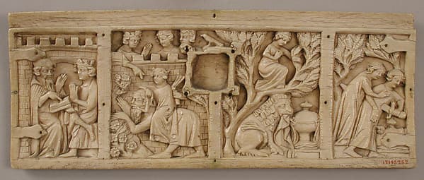 Panel from a Box with Scenes from Romance Literature